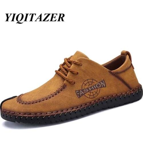 YIQITAZER 2018 New Design Nubuck Leather Shoes Suede Casual Shoes Man,Dress Formal Shoes Men Shoes Yellow Black Plus Size 45 46