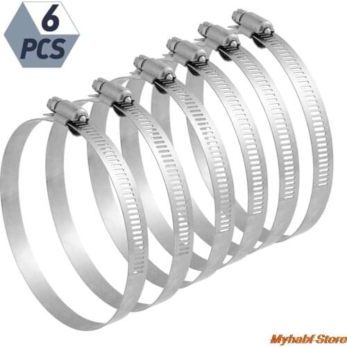 6pcs/lot Stainless Steel Hose Clamp Dia 91-114mm Drive Hose Clamp Ring Hoop Hose Clip for Sealing Pipe Hardware Accessories