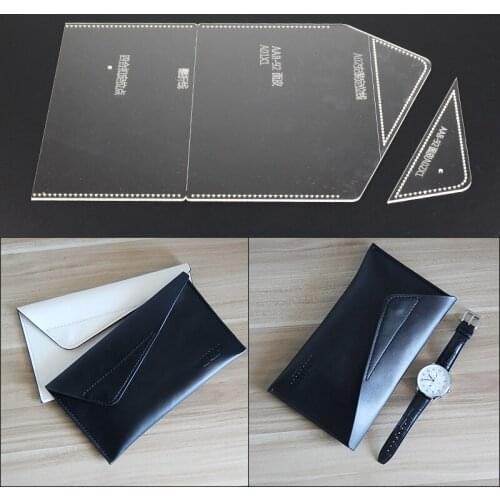 1set DIY Acrylic Clear Card Bag Purse Long Wallet Stencil Template DIY Leather Craft 24*13*1cm
