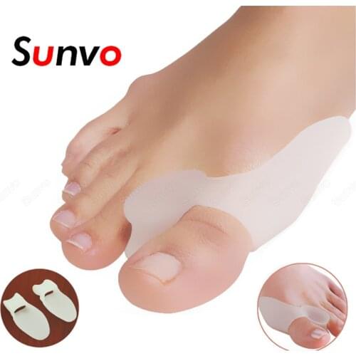 1Pair Silicone Toe Separator Bunion Splint Big Toe Bone Hallux Valgus Overlapping Corrector Shoe Insert Foot Care Orthosis Tools