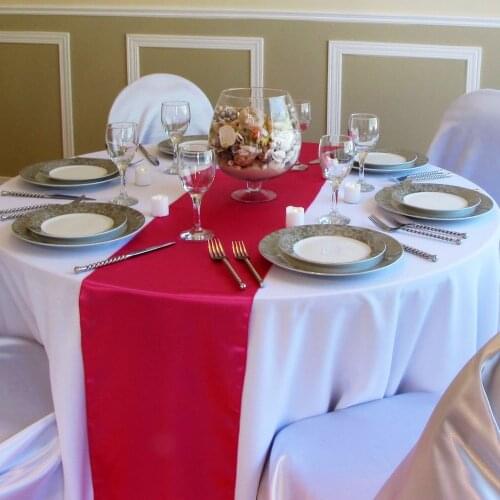 1pcs 30x275cm Satin Table Runners Tablecloths For Hotel Home New Year Festival Christmas Wedding Party Banquet Decoration