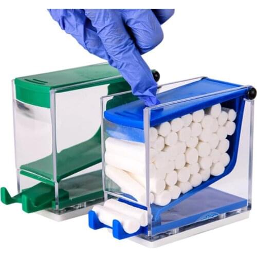 2pcs Press Type Dentist Cotton Roll Dispenser Holder Box Storage Cotton Rolls Case
