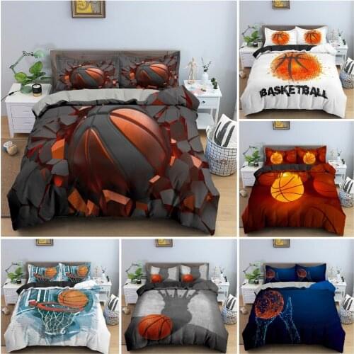 3D Basketball Pattern Duvet/Quilt Cover Soft Luxury Bedding Set Bedclothes For Teen Boyss Bedroom King Queen Twin 2/3PCS