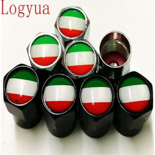 4pcs/lot Car Italy Flag Logo Tire Valve Cap Truck Motorcycle Bike Wheel Tire Valve Stem Cap For Italian Cars Accessories