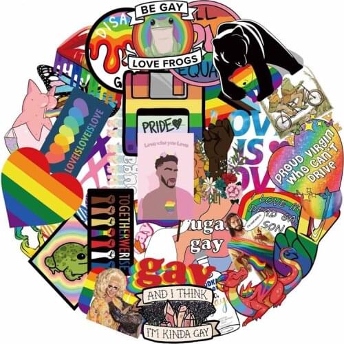 50 Gay GAY Graffiti Stickers-gay 5cm-10cm Ranged Cups Laptop Luggage Decoration Stickers Student Stationery Gifts 2021 New