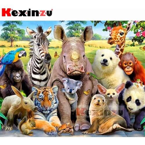 Kexinzu 5d diamond painting full Square/Round diamond embroidery-Animal world-rhinestone DIY mosaic Cross Stitch 3D Home Decor Y