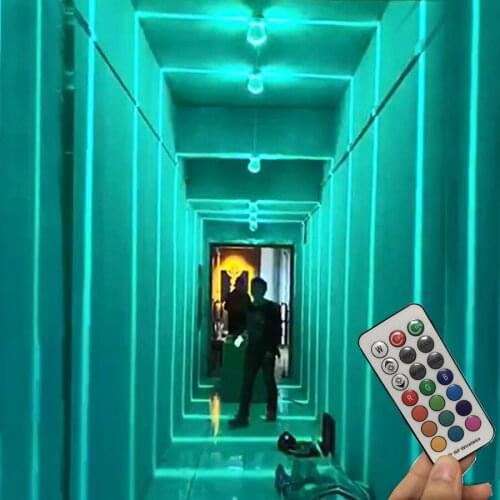 BEIAIDI 360 Degree Annular Contour Lamp 12W Corridor Aisle Door Frame RGB Window Led Wall Lamp With Remote Ray liner Wall Light