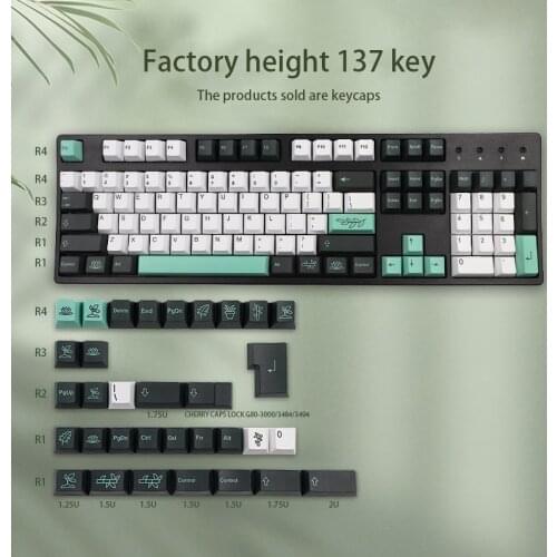 Botanical PBT Keycap Cherry Profile DYE-SUB Personalized Keycaps For Mechanical Keyboard GK61 64 84 96 Layout Iso 137 Keys