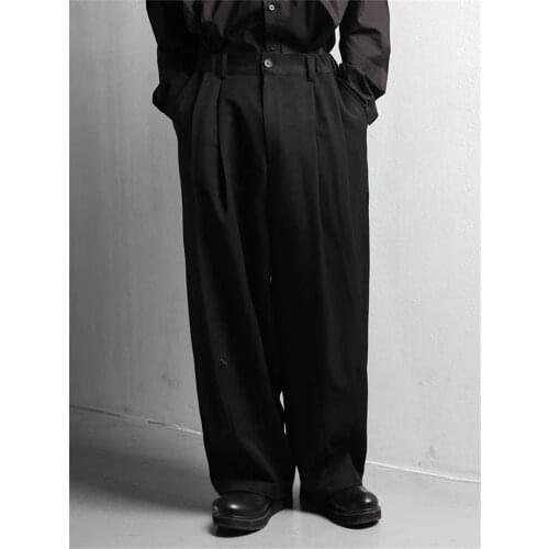 Mens wide leg pants new large size mens pants trend hip hop casual pants fashion personality floor pants