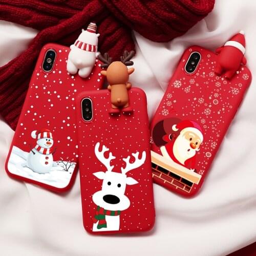 Merry Christmas Deer Snowman Santa Claus Soft TPU Matte Phone Case For iPhone 11 12 Pro 7 X XS Max XR 8 7 6 6S Plus 12 Mini Case