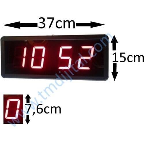 Digital Led Clock, Case Size: 15cm x 37cm, Display Height: 76mm