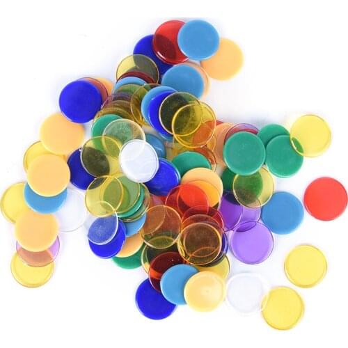 HOT! 100pcs Count Chips Markers for Game Cards Plastic for Classroom Children Games Color Random