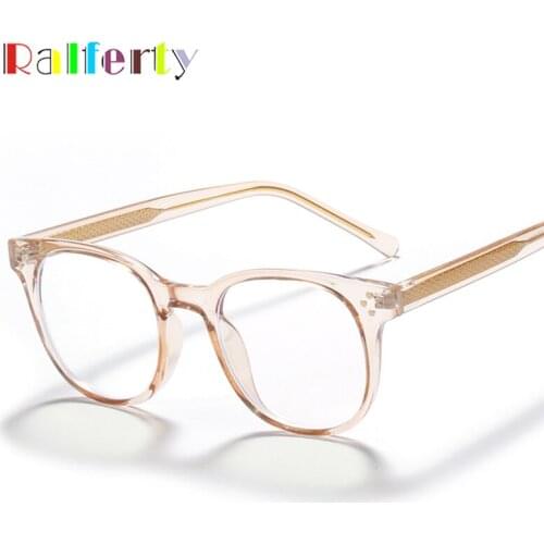 Ralferty 2021 Decorative Candy Color Eyeglass Frame Women TR90 Anti Blue Light Glasses Optical Frame NO Diopter Oculos W1014