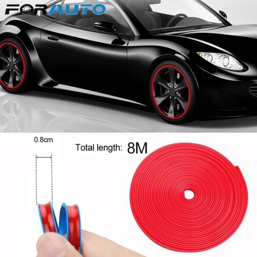 FORAUTO 8M Car Modification Tyre Decorative Strip Wheel Sticker Tire Protection Care Cover Car Wheel Protection Car Accessories