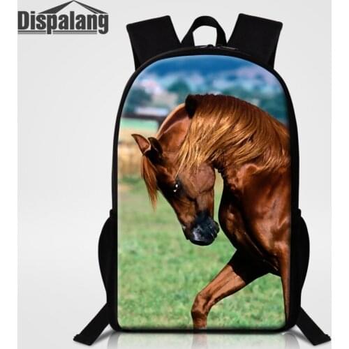 Dispalang Horse Print Children School Bags For Girls Boys Backpack In Primary School Backpacks Mochila Infantil Zip Schoolbag
