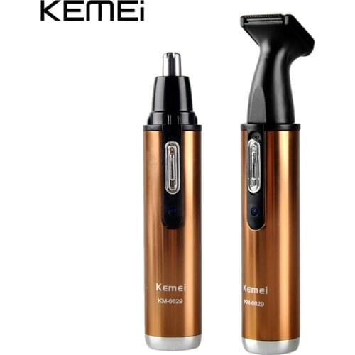 Electric Shaving 2 in 1 Nose Hair Trimmer Safe Face Care Shaving Trimmer For Nose Trimer Kemei KM-6629 free shipping