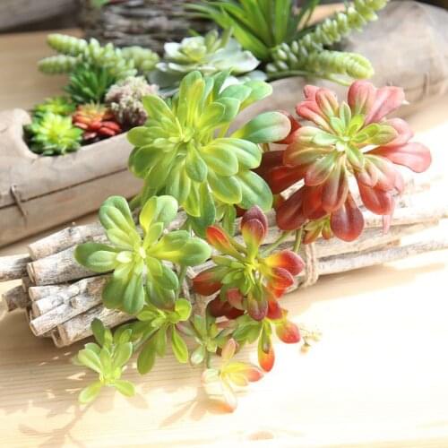 Artificial Plant Succulents Green Cactus Real Touch DIY Home Garden Party Decoration Photography Props Plant Wall Accessories