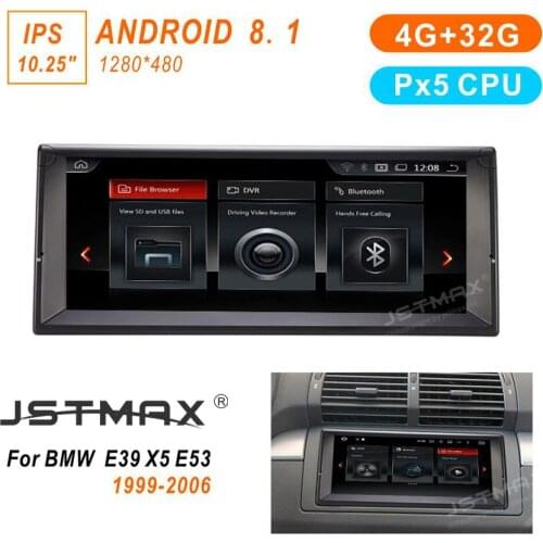 JSTMAX 10.25" Android 9.0 Auto Car GPS Navigation for BMW E39/X5/M5/E38/E53 with Bluetooth RDS Radio SWC USB wifi Canbus