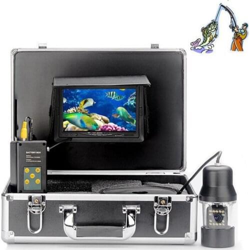 100M Cable Night Vision 360degree Rotation Underwater Sony CCD Camera For Fishing 4000mah Battery 7'Color Monitor DVR Recorder