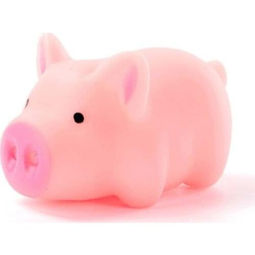 Kawaii Pink Pig Animal Squeeze Toy Baby Bath Toy Bedroom Doorbell Practical Jokes Kids Gift Q6PD