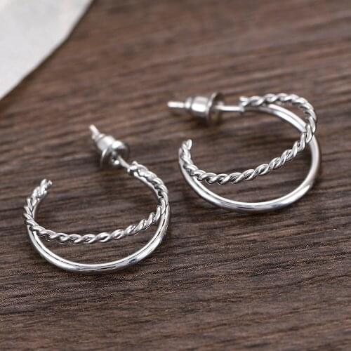 Korean Temperament Earrings Double C for Women Earring Letter Fashion Women Needle Earrings Party Metal Punk Jewelry Best New