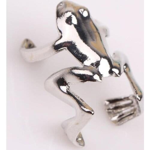 Creative Fashion Silver Small Frog Clip Earring No Need for Puncture Cute Simple Gifts for Girls Adjustable Animal Earrings