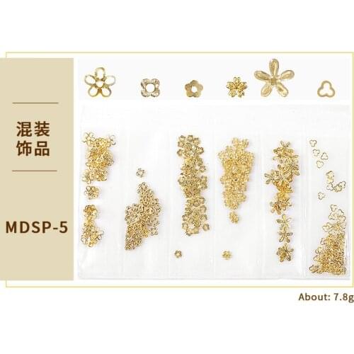 Fashion 3D Flower Moon Rivet Nail Glitter Powder Metallic Col Nail Art UV Gel Polishing Flakes Pigment Dust Decorations Manicure