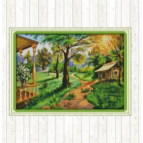 Rural Scenery Cross Stitch Sets Sale Counted Printed on Canvas 14CT 11CT DMC Handmade Embroidery Kits DIY Needlework Sets Crafts