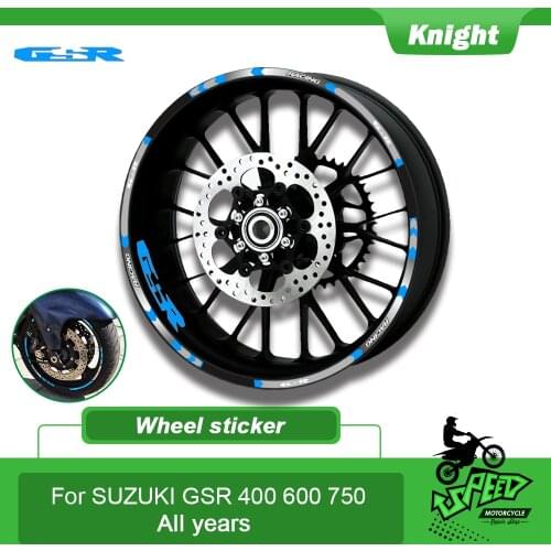 A set of 12pcs high quality motorcycle wheel decals waterproof Reflective stickers rim stripes For Suzuki GSR 400 600 750