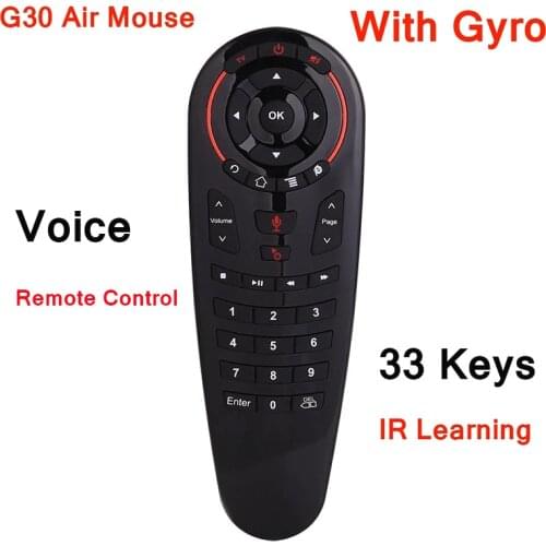 G30S 33 keys Full-key Air Mouse 2.4G Gyroscope Sensing IR Learning Google Assistant G30 S Smart Remote Control for box PK G20S