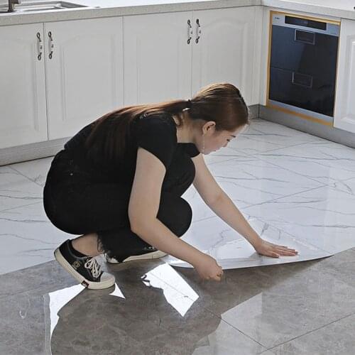 PVC Thickened Marble Kitchen Adhesive Tiles Floor Sticker Toilet Waterproof Wallpaper Self Adhesive Wall Stickers Decoration
