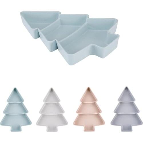 3 Girds Christmas Tree Shape Fruit Plates Dried Fruit Snack Plate Dish Plates Candy Box Tableware Durable Kitchen Supplies