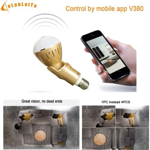 Glite 5W E27 Base smart camera led bulb light with monitor CCTV 1080P 2million pixels and speaker