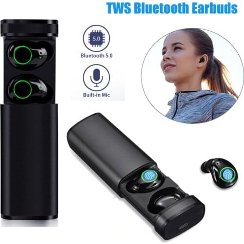 Universal Twins Stereo Earphones Wireless Bluetooth V5.0 Mini In Ear Earbuds Headset With Charging Case For Sports Running