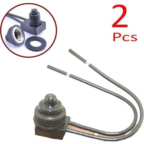 ( Pack of 2 )- Push Button Switch Waterproof On-Off Light Wired Switches with 3.93 inch Leads - 12v 12 Volt - for Motorcycle/Car