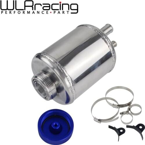 WLR - Universal Fuel Cell Racing Power Steering Tank Pump Aluminum Breather Tank FLUID RESERVOIR Tank With Brackets