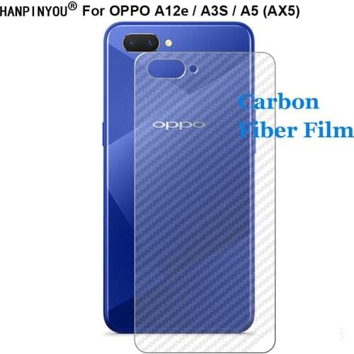 For OPPO A12e / A3S / A5 (AX5) 6.2" 3D Anti-fingerprint Soft Carbon Fiber Back Film Rear Screen Protector Sticker (Not Glass)