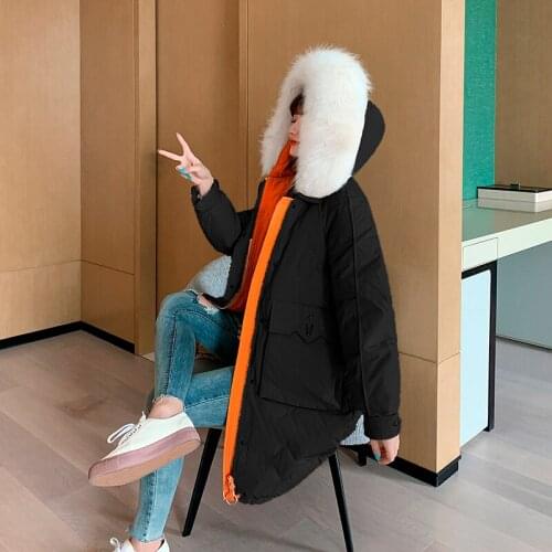 2021 Down Padded Jacket 40-100 Kg Thicken Autumn Winter Ladies Loose Hooded Fur Collar Clothes Korean Fashion Coats Abrigo Mujer