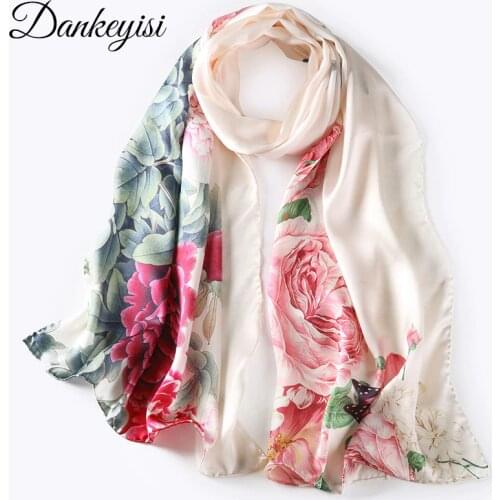 DANKEYISI Women Scarf Luxury Brand Bandanas hijab Foulard Femme bandana Print Pure Silk Scarf Women Scarves Autumn Sjaal