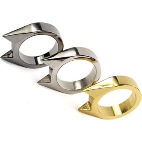 Women Lady Self defence Protect Weapon ring Window Breaker Finger Survival Fight Combat Outdoor Emergency EDC Tool