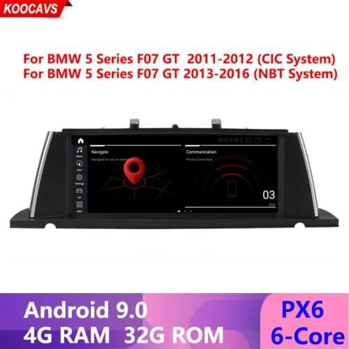 10.25" Android 9.0 PX6 Car Display Screen For BMW F07 GT 2011-2017 GPS Navi Receiver 4+32G RAM WIFI 4G BT Audio
