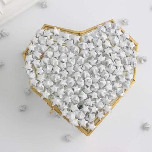100PCS Creative Glitter Folded Origami Paper Lucky Star Confetti For Birthday Wedding Baby Shower Party Favors Propose Gift