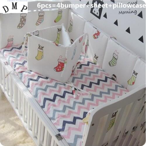 Promotion! 6/7PCS Kids Baby Crib Bedding Set Crib Bumper juego de cuna ,Make Each Customer Feel 120*60/120*70