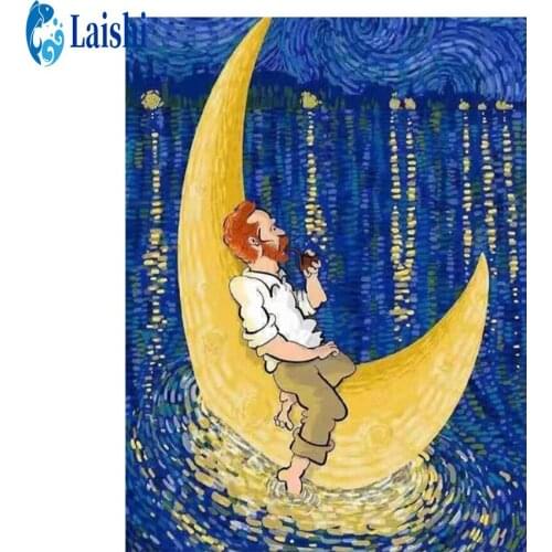 5D DIY Abstract moon old man Diamond Painting Diamond embroidery Cross Stitch Diamond Embroidery New Handicrafts Home Decor
