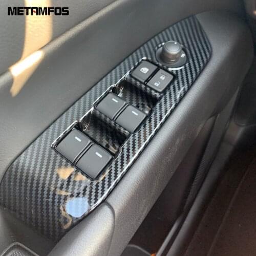 Car Accessories For Mazda CX-5 CX5 KF 2017-2019 2020 Interior Carbon Fiber Window Lift Switch Cover Trim Inside Armrest Frame