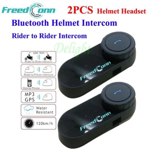 Freedconn MP3 FM Radio 800M Motorcycle Bluetooth Helmet Intercom Rider To Rider Itnercom BT Wireless Interphone Helmet Headsets