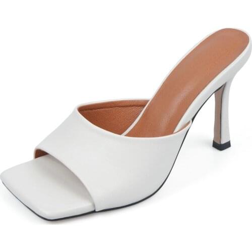 Black White Women High Heels Sandals Summer Fashion Sandals Outdoor Slippers Slip On Lazy Shoes