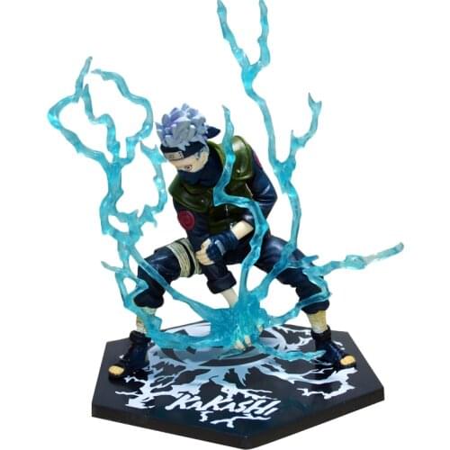 Naruto Shippuden Hatake Kakashi Action Figure Anime Model Lightning Transmission Statue Collectible Toy Desktop decoration