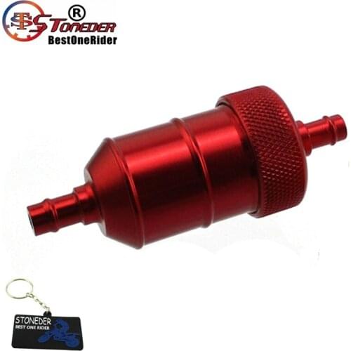 STONEDER Gas Fuel Filter For Pit Dirt Motor Bike ATV Quad Go Kart Buggy Bike Motorcycle Snowmobile XR CRF CR TRX Red