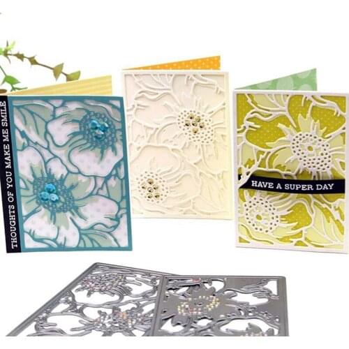 Art Metal Cutting Dies Flower Overlapping Background Album Embossing Paper Card Crafts Template For Diy Scrapbooking